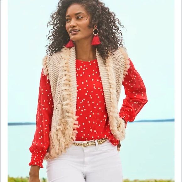 Lilly Pulitzer Torini Faux Fur Sequin 